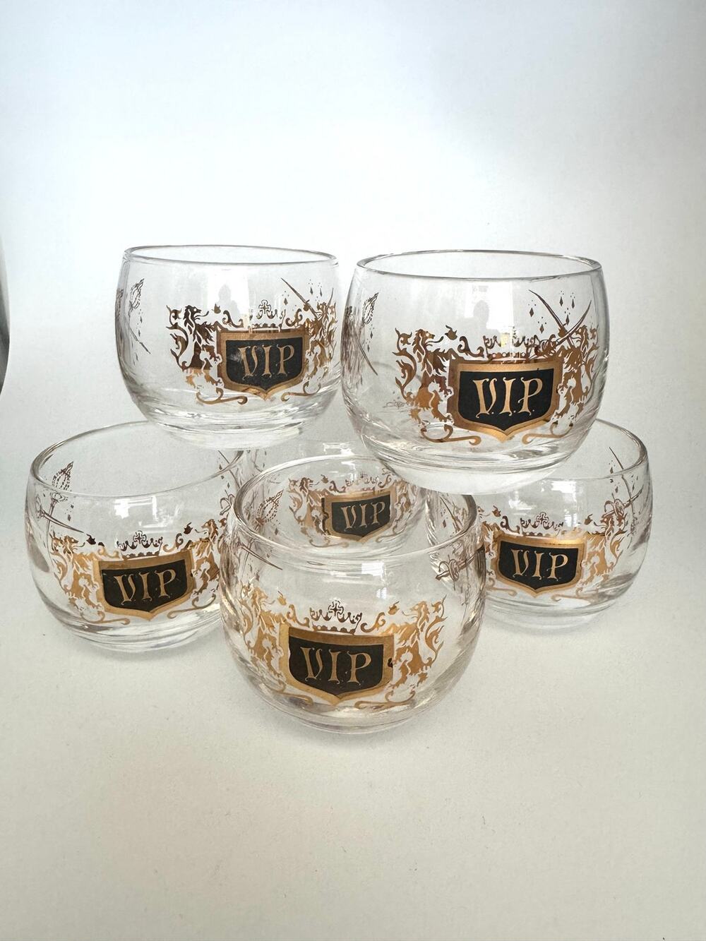 Set of 6 Mid Century VIP Roly Poly Cocktail Shot Glasses
